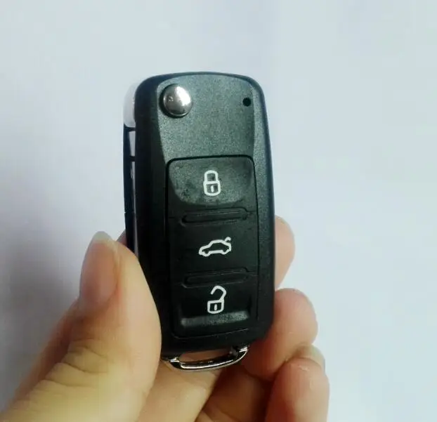 Складной флип брелок для автомобильного ключа с логотипом и 3 кнопками VW Polo Golf MK6