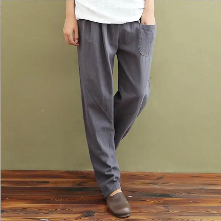 2018 fashion Spring harem pants loose casual women trousers linen pantalon for ladies | Женская одежда