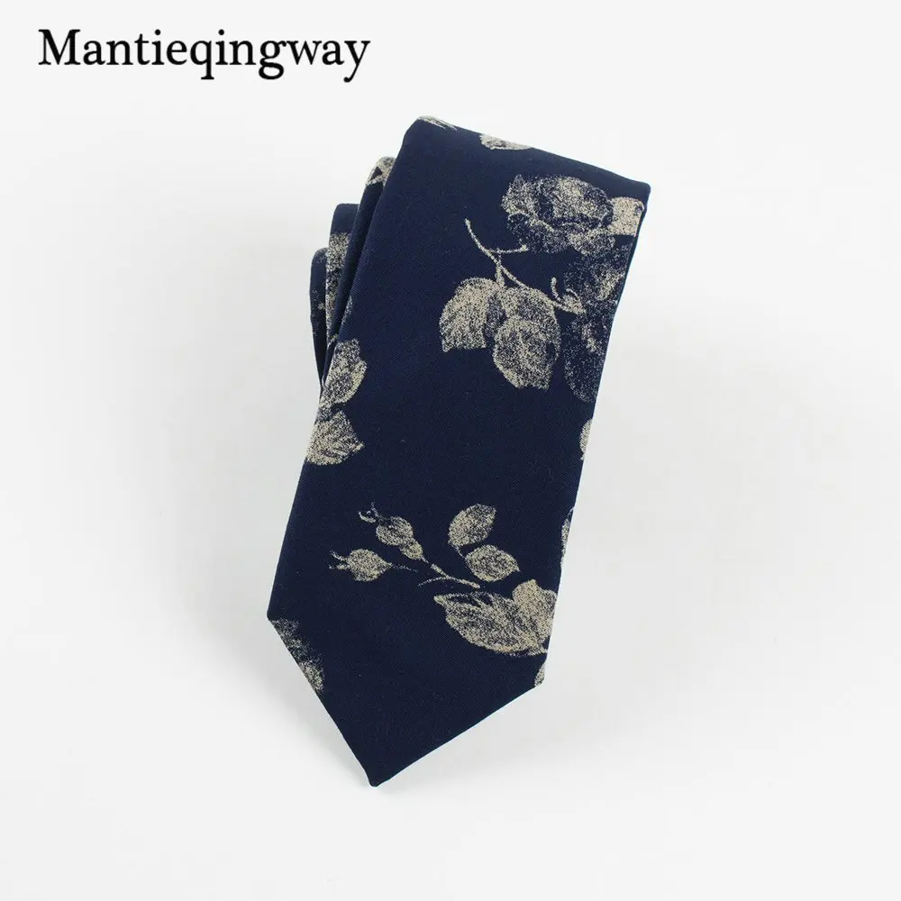 061 Mantieqingway 6 см мужской хлопчатобумажный галстук, деловые костюмы, шейные галстуки, Свадебный с принтом, Цветочный галстук, брендовый обтягивающий галстук, подарок - Цвет: 061
