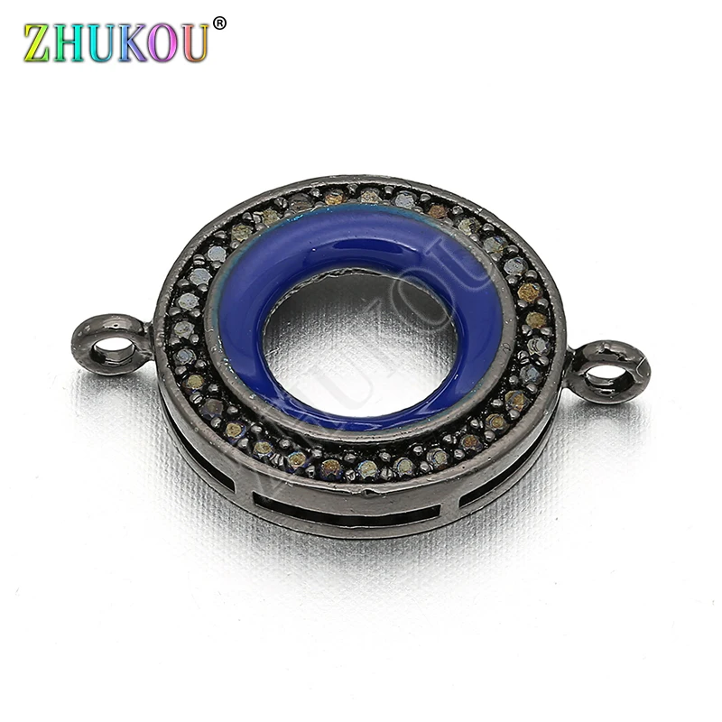 Круглые шармы из латуни с кубическим цирконием 13 мм круглые для изготовления