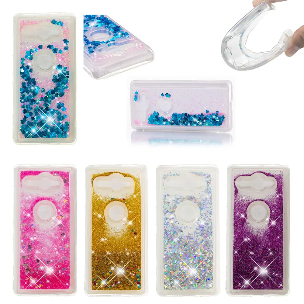Мягкий чехол-накладка из ТПУ для Sony Xperia XZ2 Compact Dual H8324 H8314 XZ 2 Dynamic Liquid Love Heart |