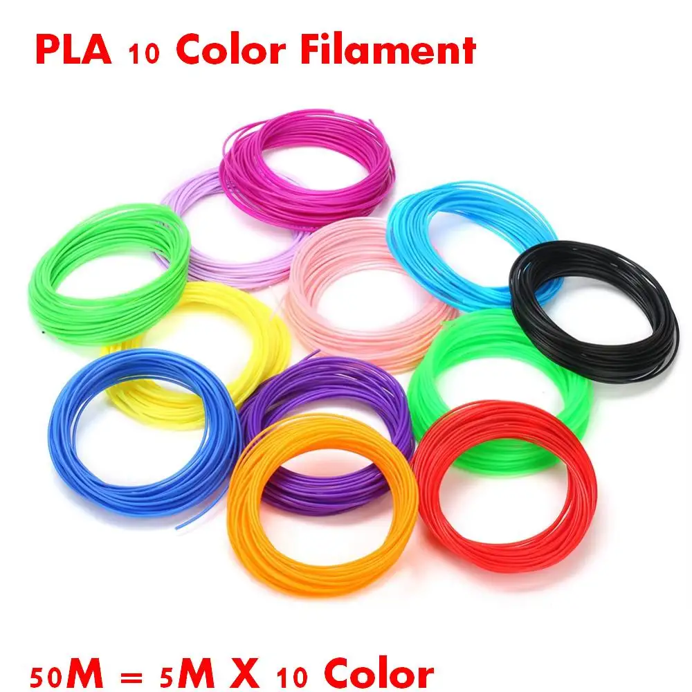 50m PLA Filament 3D ручка светодиодный Экран DIY 3D по индивидуальным заказам с 1,75 мм PLA ABS нити 5V 3D, ручки для рисования, креативная игрушка; подарок для детей с чертежной конструкцией - Цвет: 50m PLA Filament