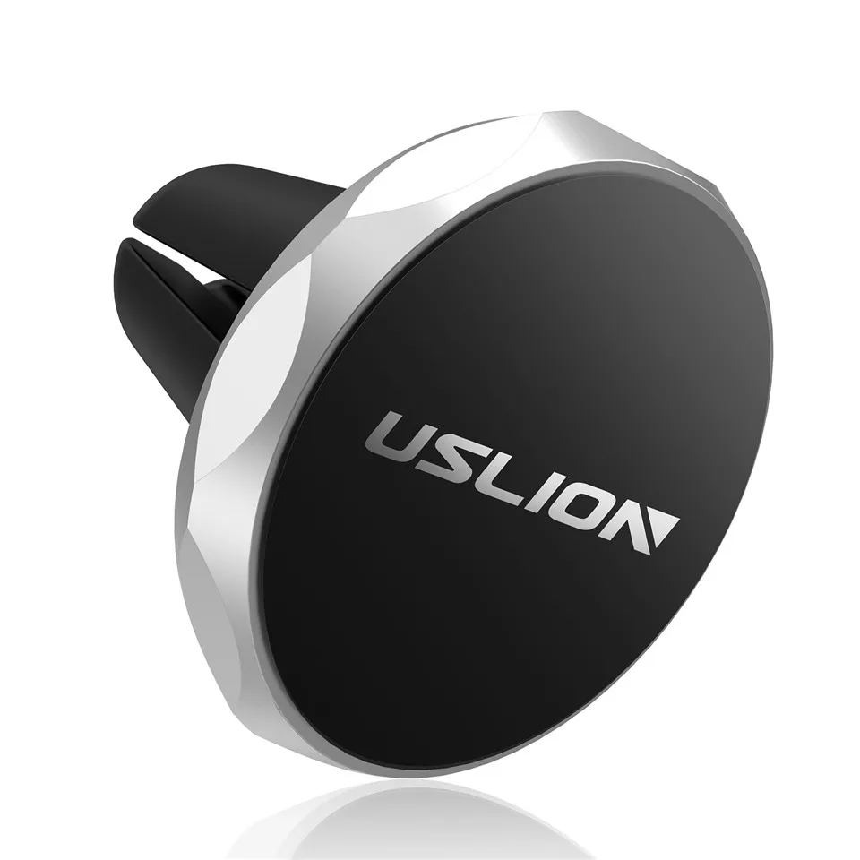 Silver USLION Универсальный магнитный автомобильный держатель для мобильного телефона, крепление на вентиляционное отверстие, магнитный gps-навигатор, подставка-держатель для сотового телефона для iPhone 7 X XR - Цвет: Silver