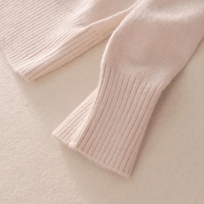 HZYRMY Spring New Women's Cashmere Sweater Casual Solid color half high collar Wool bottoming shirt Slim short pullover | Женская