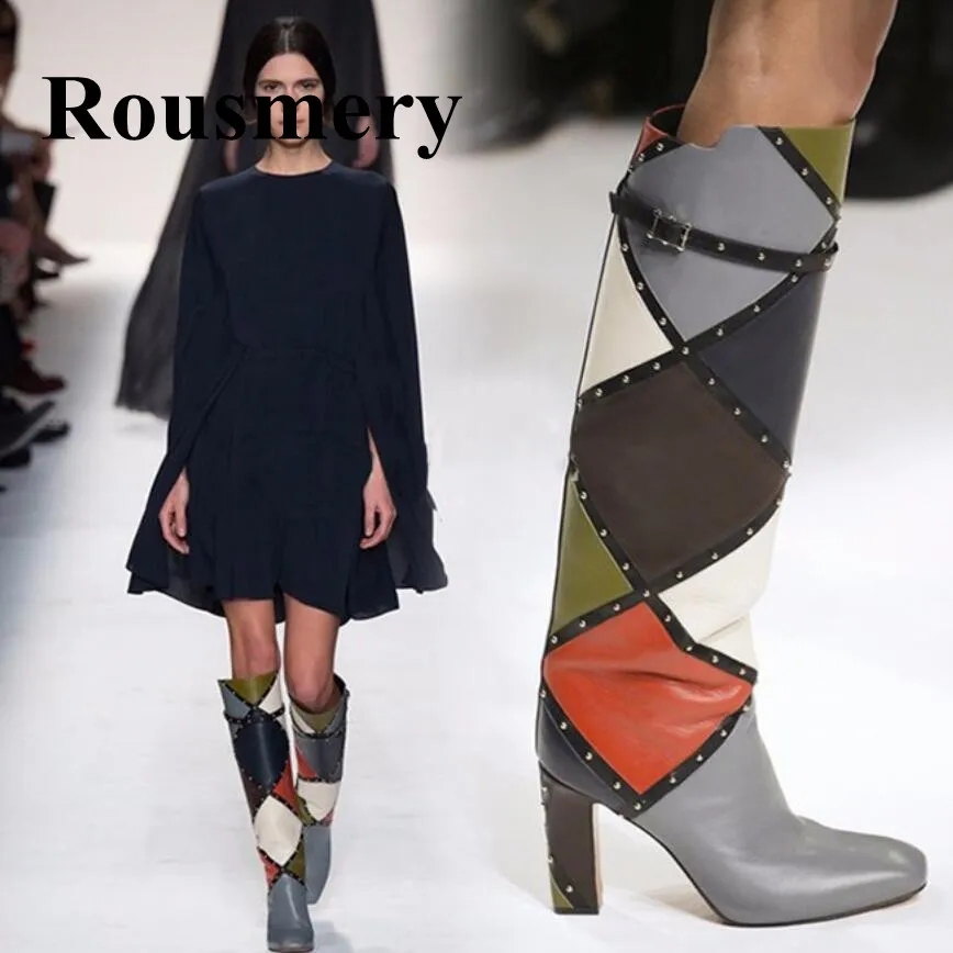 Модная женская обувь в клетку смешанных цветов европейском и американском стиле