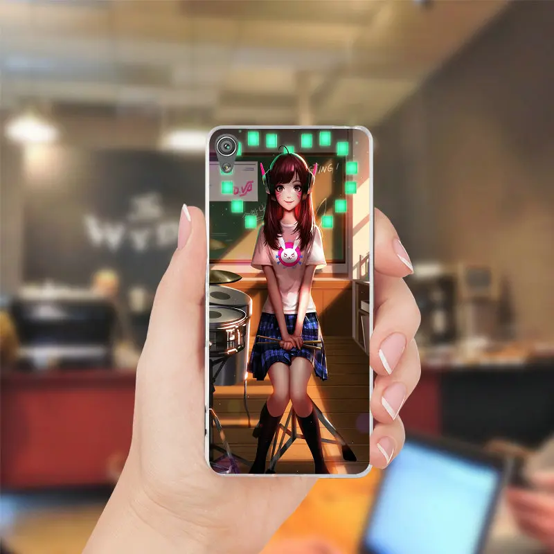 Работа Dva Overwatchs игры мягкий силиконовый чехол для телефона sony Xperia Z Z1 Z2 Z3 Z4 Z5