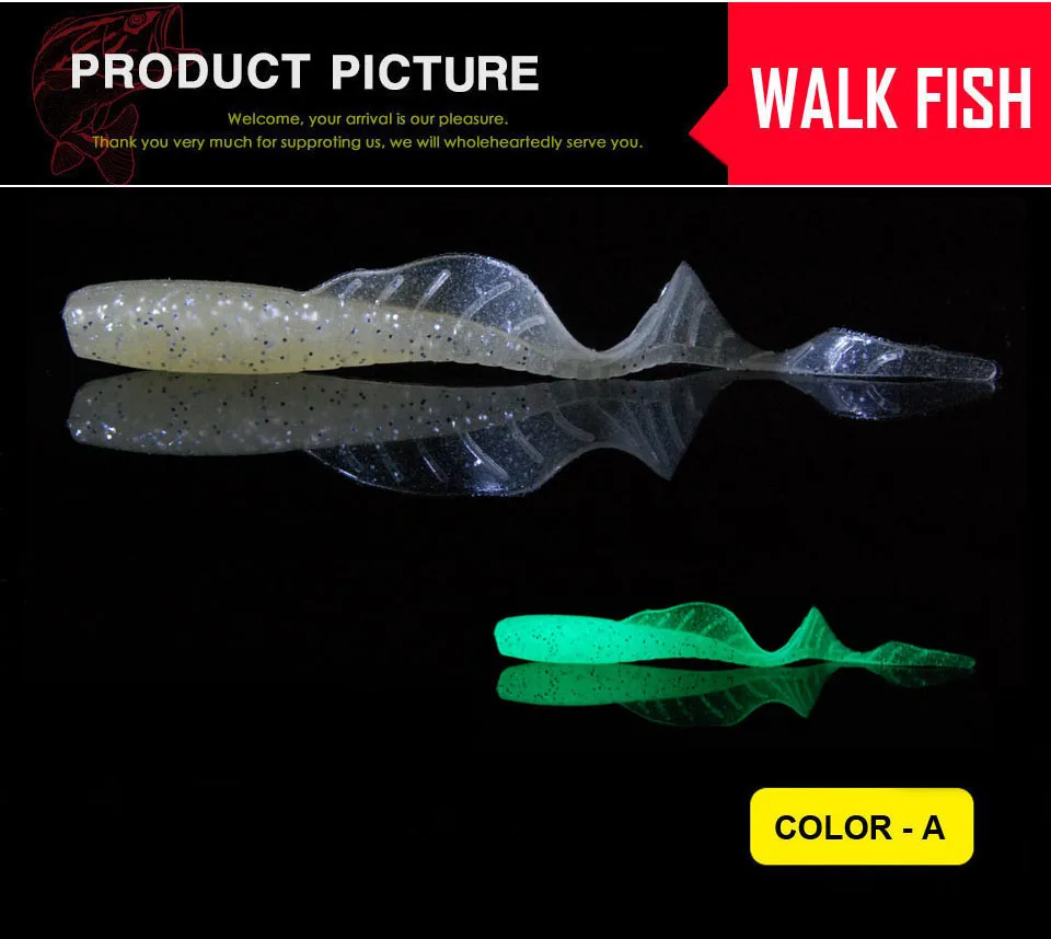 WALK FISH, 12 шт./лот, приманка для рыбалки, 2,2 г, 60 мм, мягкие приманки, одиночная приманка Tail grub, рыболовные снасти