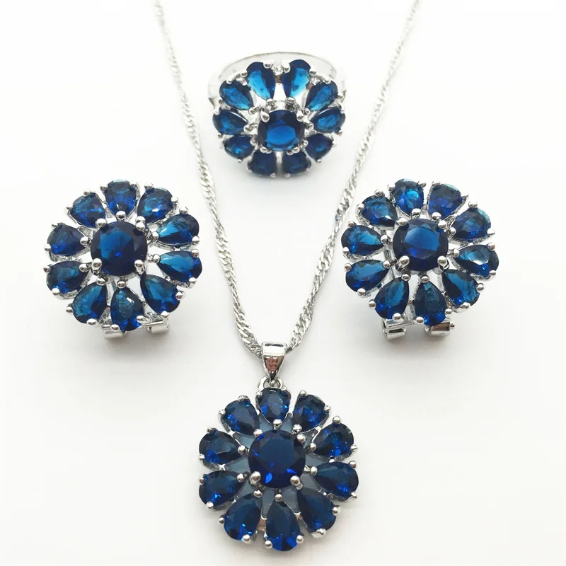 Женский ювелирный набор из сережек и кулонов серебра 925 пробы | Украшения