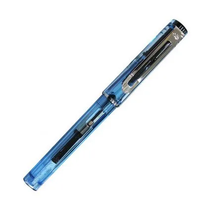 transparent blue Jinhao599A чернильная авторучка ярких цветов с чернильным картриджем подарочный набор для студентов каллиграфия пластиковые ручки для письма - Цвет: transparent blue