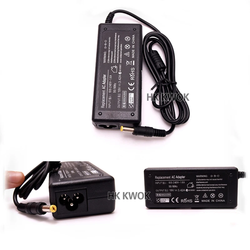 Новый 19V 3.42A + EU Кабель питания Шнур для acer aspire 4736G 4738G D725 4630Z 5210 5235 5635Z зарядное