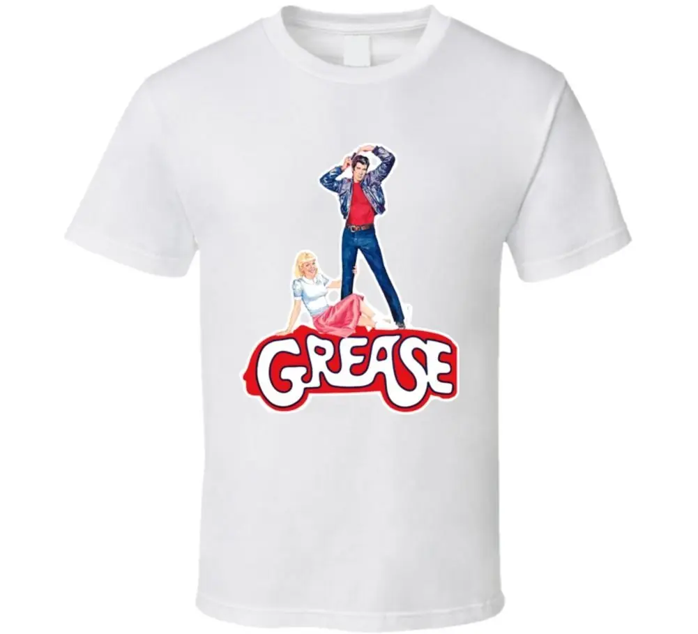 Grease Movie Poster John Travolta T Shirt Summer T-Shirt Brand Fitness Body Building 3D Men Hot Cheap Short Sleeve Male | Мужская одежда
