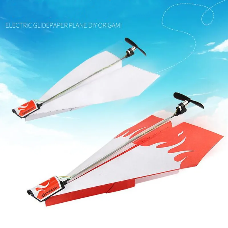 Самолет Rc складная бумажная модель DIY Мотор мощность красный дети мальчик