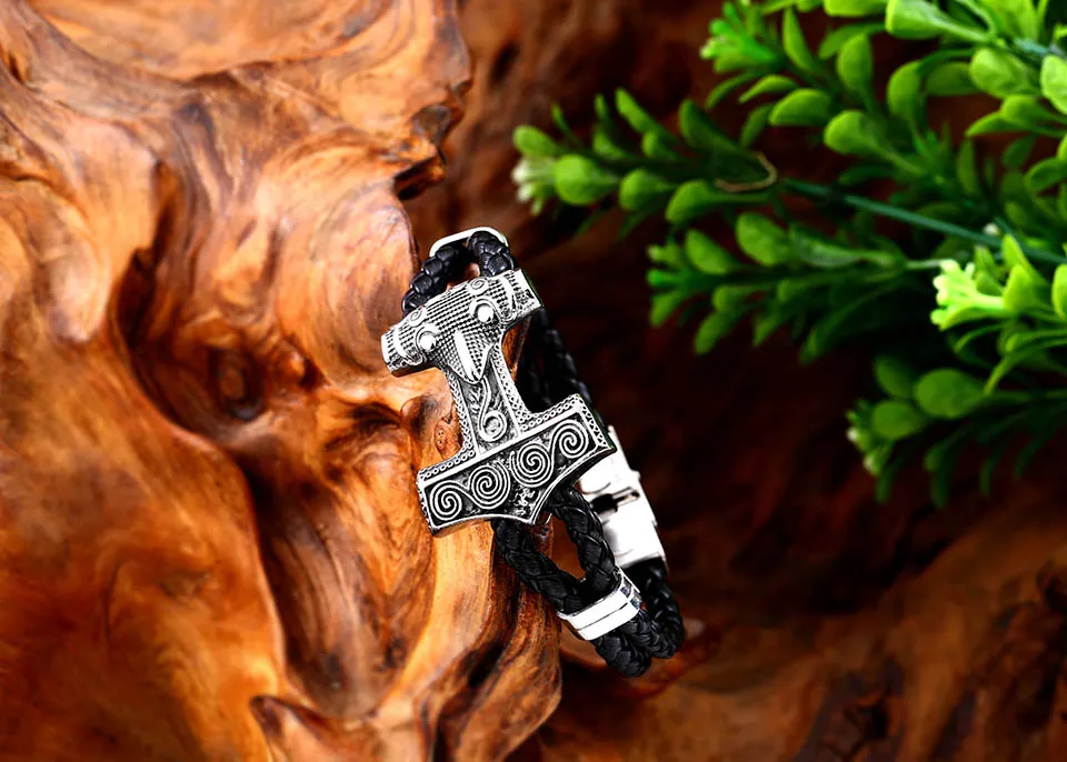 Байер 316L нержавеющая сталь дропшиппинг 1 шт. Pagan Odin Valknut Raven RUNE норвежский викинг скандинавский браслет для мужчин подарок LBC-L043