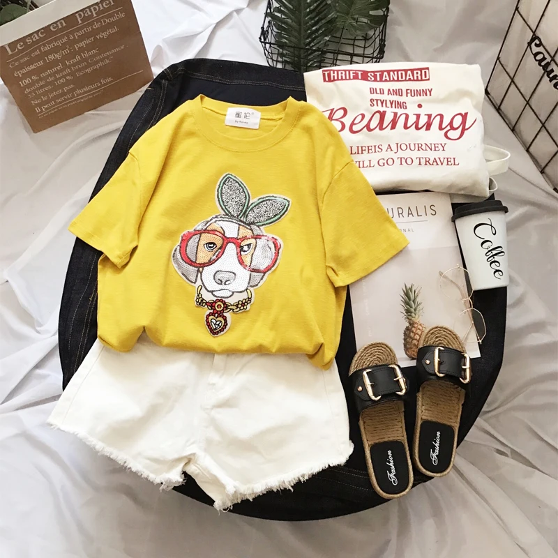 Летняя тонкая женская футболка большого размера хлопковая повседневная