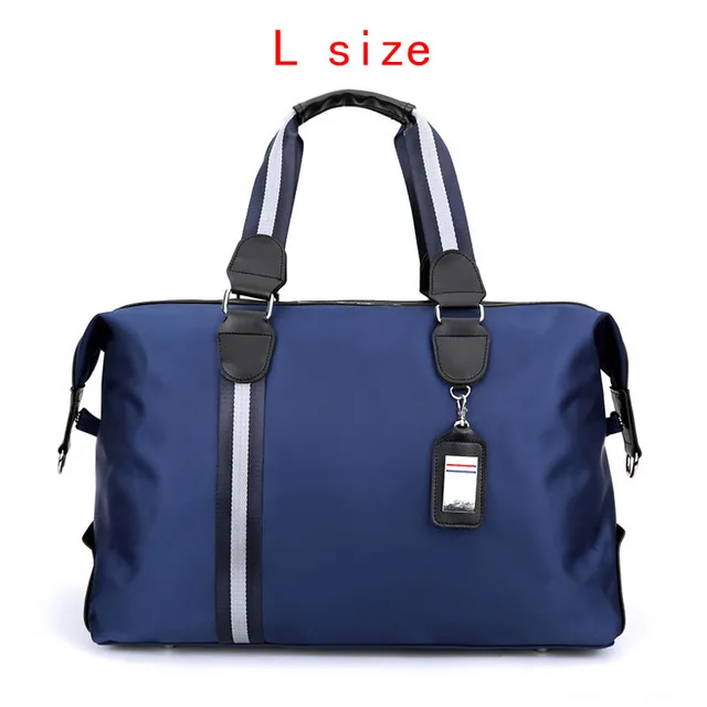 L Blue travel bag Большая вместительная мужская дорожная сумка Женская водонепроницаемая нейлоновая Компактная сумка для поездки многофункциональные дорожные сумки упаковочные кубики - Цвет: L Blue travel bag
