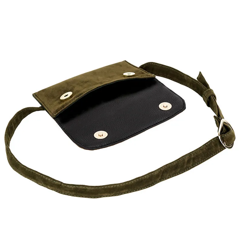 Элегантная женская однотонная квадратная сумка мессенджер из флока нагрудная