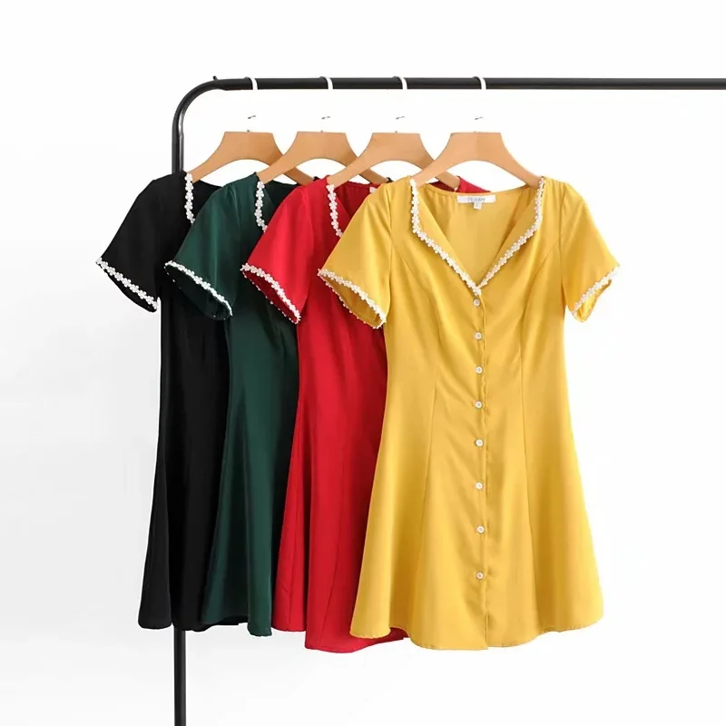 Женское короткое Кружевное платье Heydress повседневное винтажное Мини с V образным