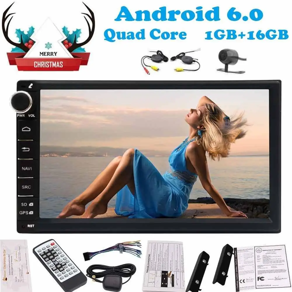 7 ''TFT ЖК дисплей монитор Android 6 0 четырехъядерный двойной din 2 автоматический ПК