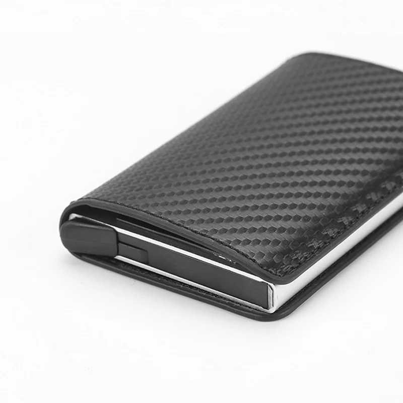 Новинка автоматический выдвижной мужской кожаный держатель для кредитных карт