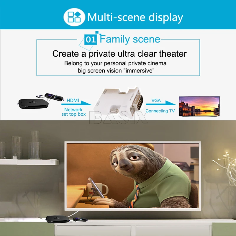 Basix HDMI в VGA адаптер конвертер Женский Мужской Аудио кабель видео 1080P для ПК
