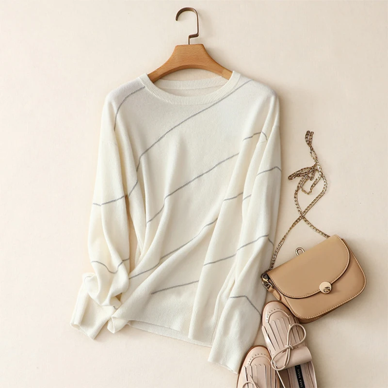 Shuchan High Quality Women Fashion 2018 Autumn 100%cashmere Sweater Jumpers Female Knitted Warm Pullover Crew Neck | Женская одежда