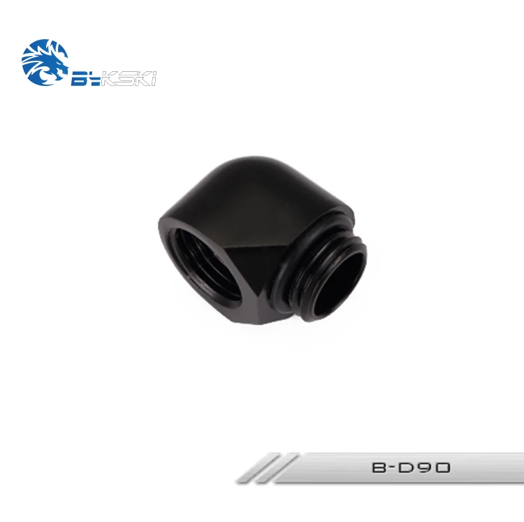 Black Bykski B-D90 90 градусов мужчин и женщин угловой переходник для фитинга с G1/" Нитки ПК водяного охлаждения - Цвет лезвия: Black