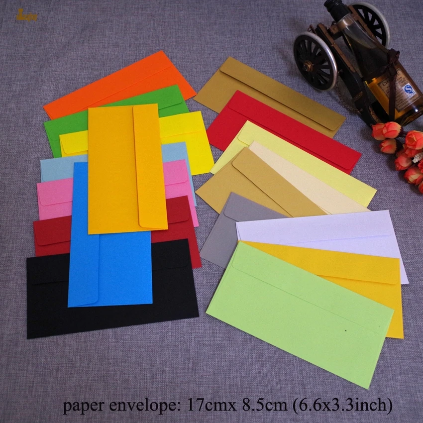 50 шт. 17x8 5 см красочные небольшой конверт ручной работы универсальная