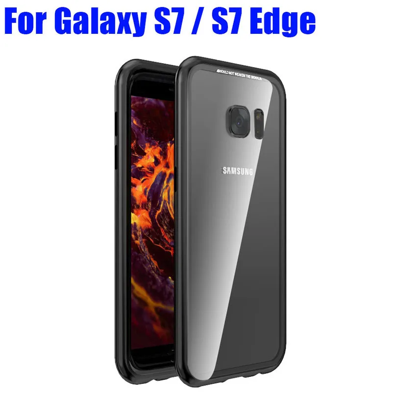 Magnet magnetic Adsorption Aluminum Metal Bumper For Galaxy S10 S9 Plus S8 S7 Edge Note 9 8 With 9H Glass Back Cover Case S907 |