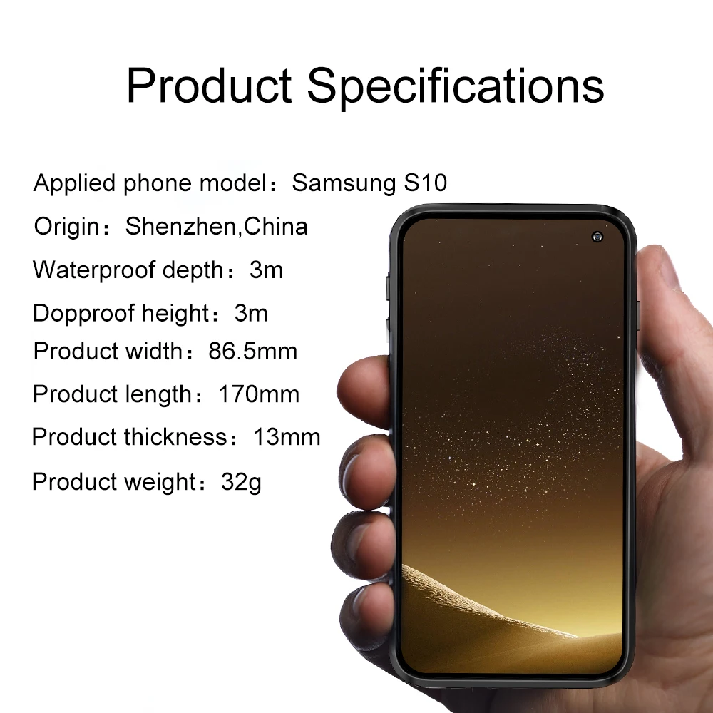 Водонепроницаемый Чехол IP68 для Samsung Galaxy S10 чехол Plus Note 10 9 8 водонепроницаемый с