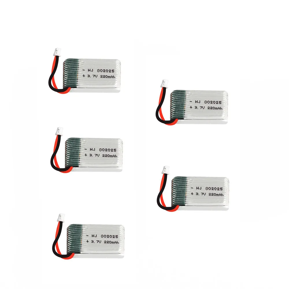 5 шт. 3 7 В 220 мАч литий полимерный аккумулятор с usb зарядным устройством и кабелем