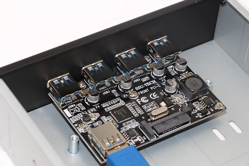 USB 3.0PCI-E 1x карта 4 порта 5 25 &quotFloppy Bay Передняя панель USB3.0 концентратор сплиттер