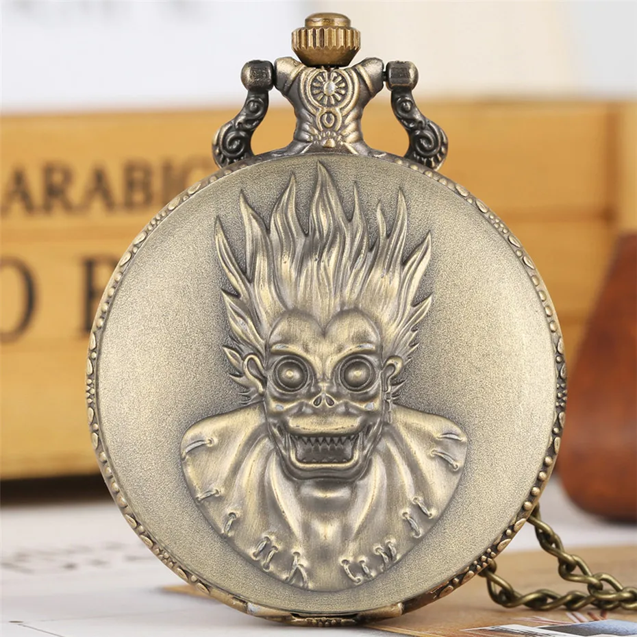 Punk Cool Monkey King Design Quartz Bronze Pocket Watch Vintage Necklace Chain Souvenir Pendant Watches Gifts Men Women Kids | Наручные