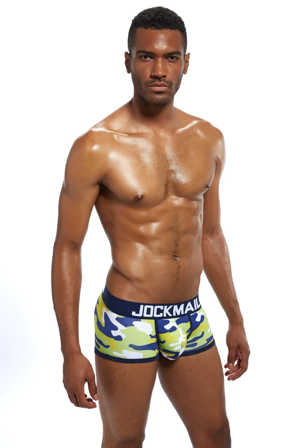 Бренд jockmail Боксер мужские сексуальные камуфляжные мужские шелковое нижнее белье с принтом Дышащие Боксеры cuecas masculina de marca Боксеры Шорты