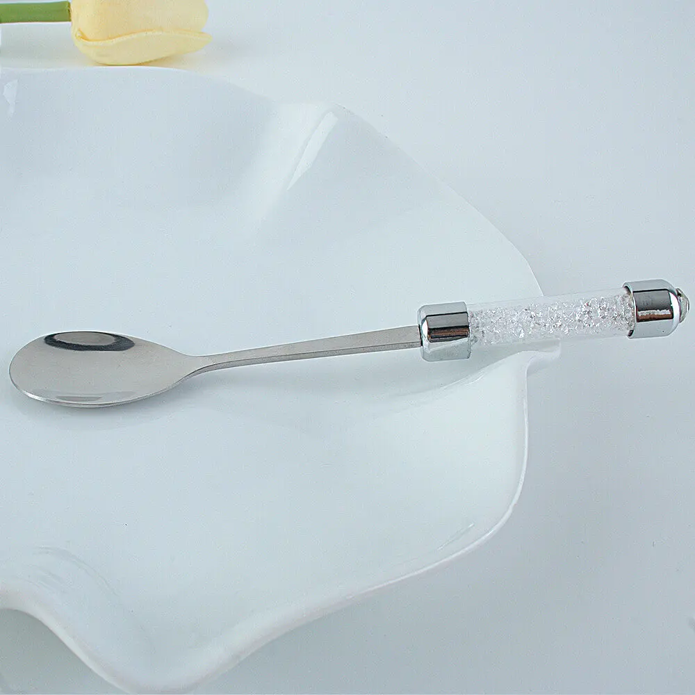 a little spoon Металлические столовые приборы столовая посуда с кристаллами и бриллиантами Набор ручек вилка нож и ложка из нержавеющей стали кухонные изделия столовые ложки посуда - Цвет: a little spoon