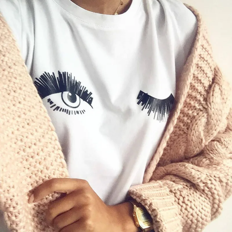 Футболки Для женщин 2018 Летние повседневные короткий рукав футболки хлопок Белый