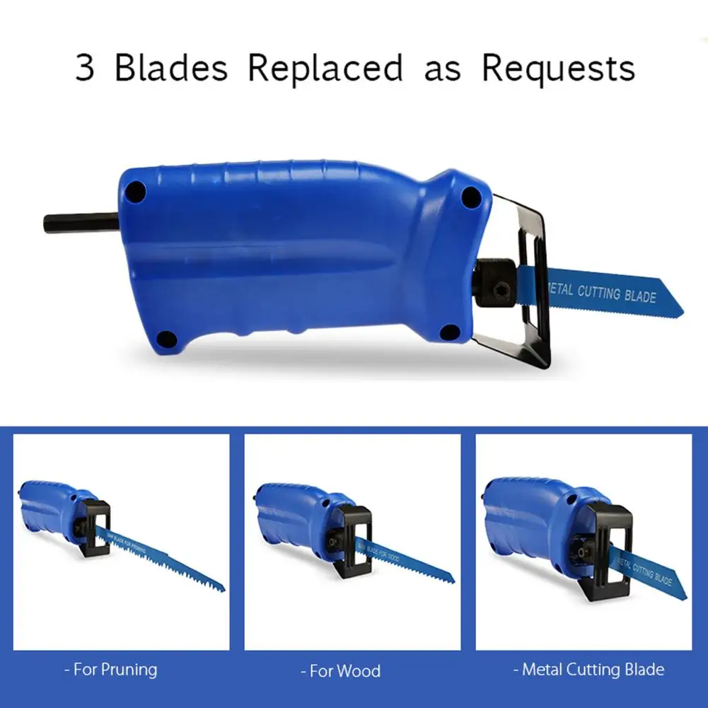Портативная сабельная пила с 3 лезвиями электрическая дрель мощный инструмент
