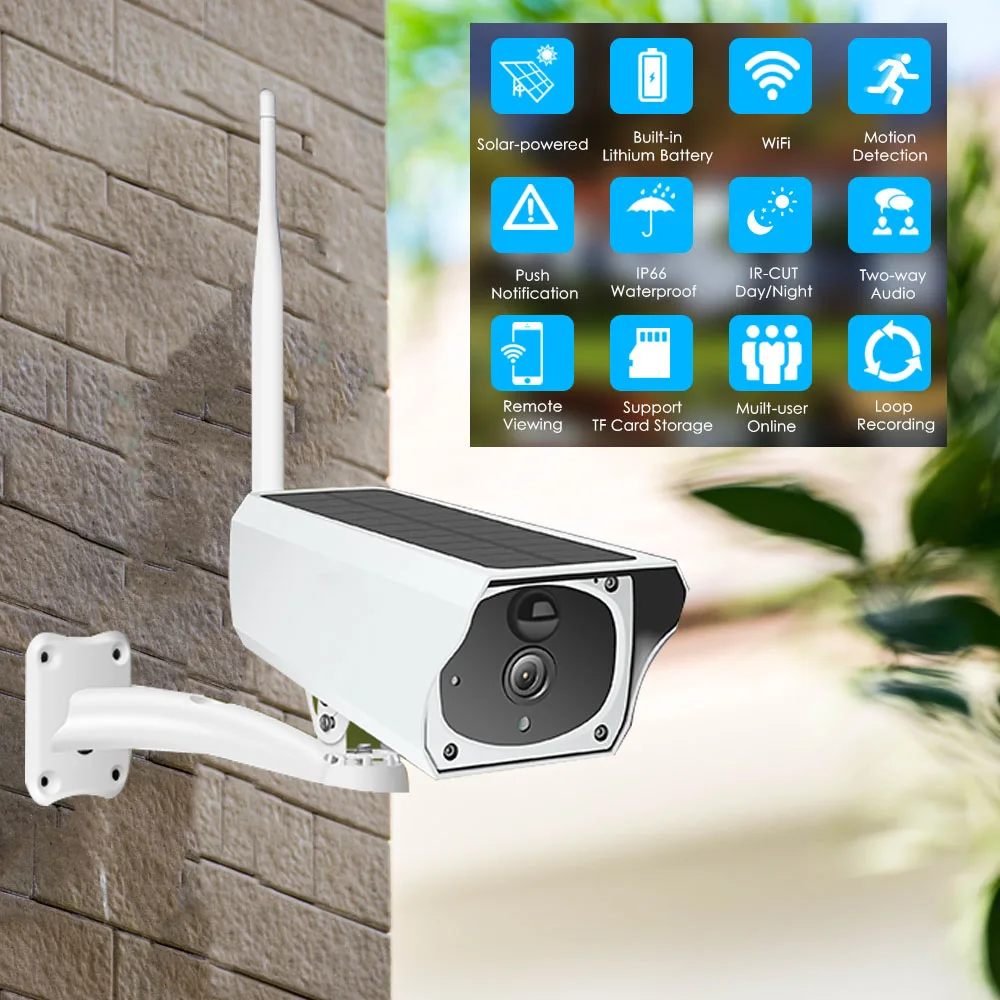 Беспроводная ip-камера видеонаблюдения на солнечной батарее 1080P Wi-Fi