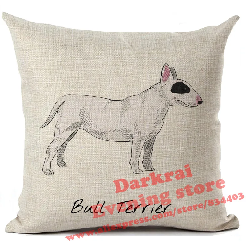 8 Cushion Cover Labrador Corgi Doberman Printed Linen Pillows Cover Car Sofa Decorative Throw Pillows Home Decoration Pillow Case - Цвет: 8