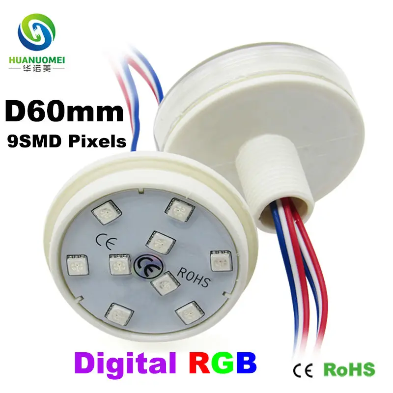 

full color addressable 60mm 9leds UCS1903 led pixel module light 5050 SMD rgb digital bulb led amusement lamp ride park lighting