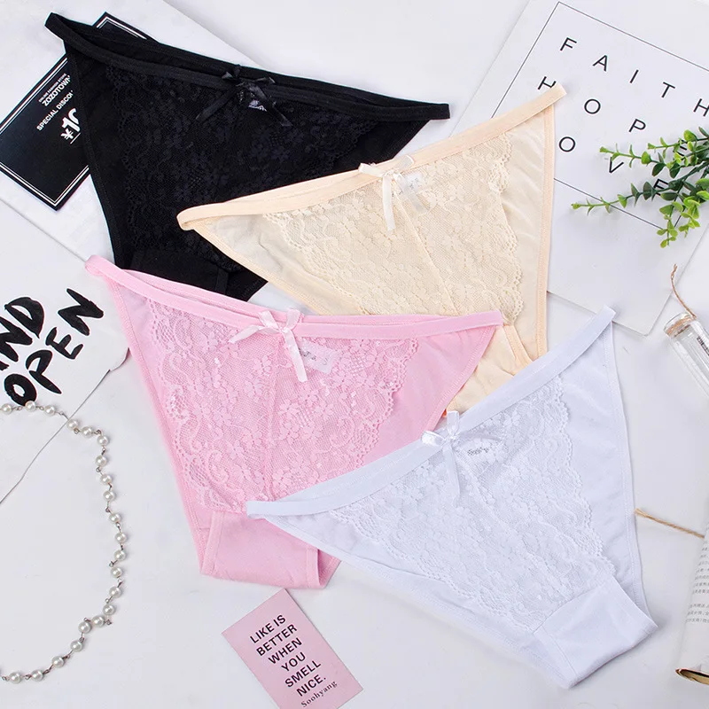 Женские сексуальные уютные кружевные трусики-танга из 3 предметов женские