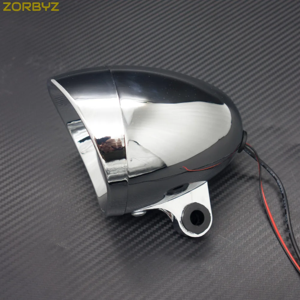 ZORBYZ 1 шт., Хромированный Светодиодный светильник в виде пули для мотоцикла, противотуманный светильник с ангельским глазом для Harley Honda Yamaha, на заказ
