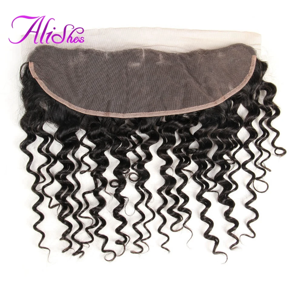 Малазийские кудрявые волосы на сетке Фронтальная застежка 13*4 человеческие от