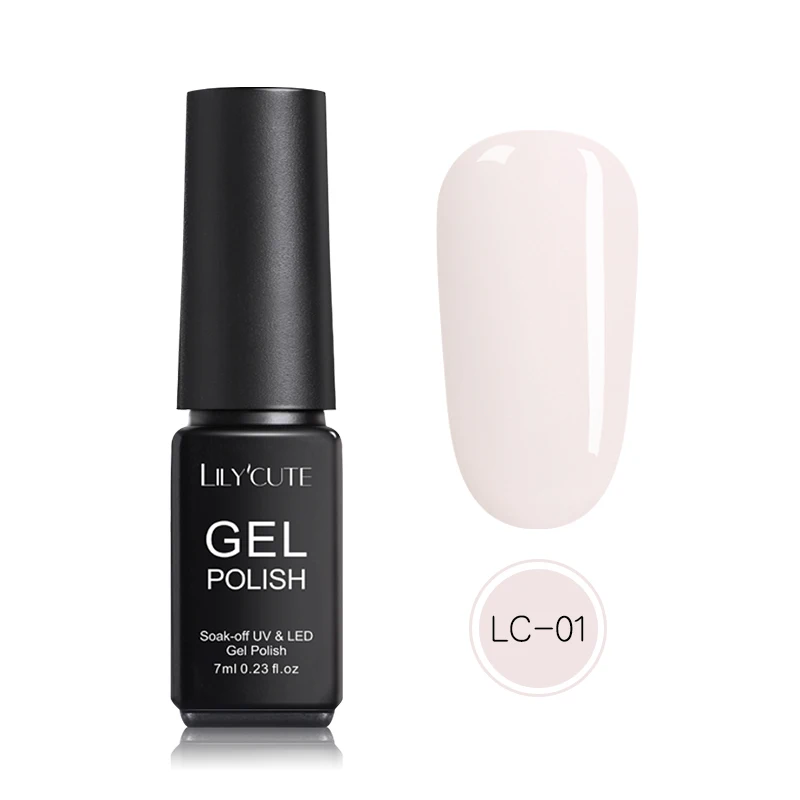 LC-01 LILYCUTE 7 мл 146 Цвета Гель-лак для ногтей розовый синий и красный цвета Блеск УФ-гель био-Гели Soak off! полупостоянная светодиодный длительный Гель-лак для ногтей, Лаки - Цвет: LC-01