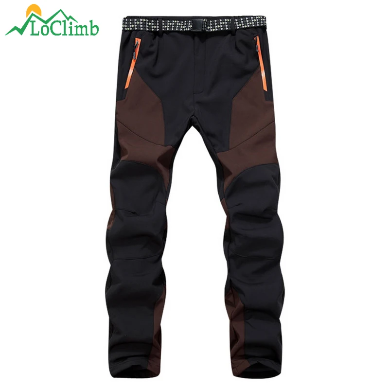 Мужские Зимние флисовые брюки LoClimb теплые водонепроницаемые штаны для походов
