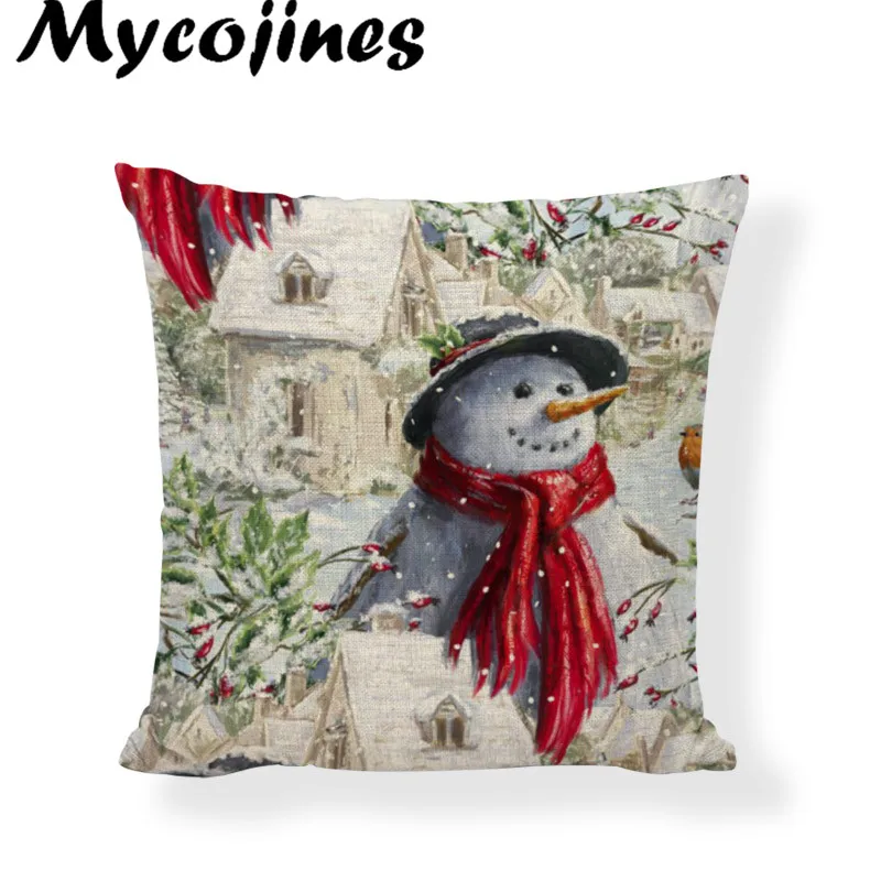 Наволочка на Новогодний подарок рождественскую елку снежный Санта Клаус Чехол