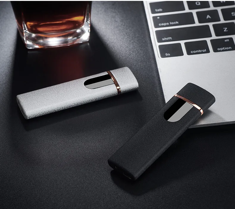 Новинка, тонкая Usb зарядка, зажигалка с сенсорным экраном, электронные зажигалки для сигарет, маленькая перезаряжаемая электрическая зажигалка, ветрозащитная, для мужчин, подарки