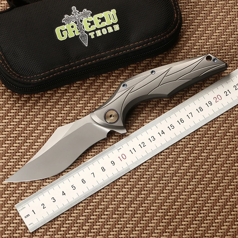 Складной нож Green thorn оригинальный дизайн быстрооткрывающийся лезвие M390 TC4