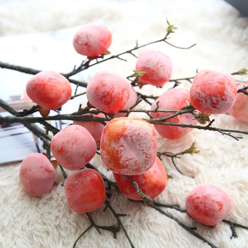 1 шт. искусственные сушеные цветы сухие ветки хурма имитация фруктовых цветов