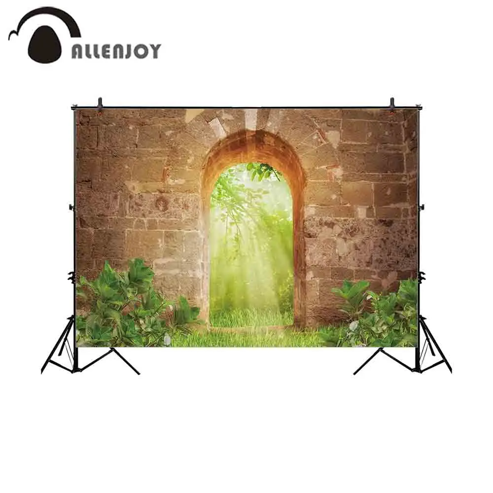 Allenjoy фотография Фон Солнечный свет старинные кирпичные ворота Природный фон