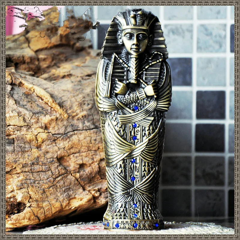 Металлическая ручка коробки египетский фараон фигурка подарок контейнер для